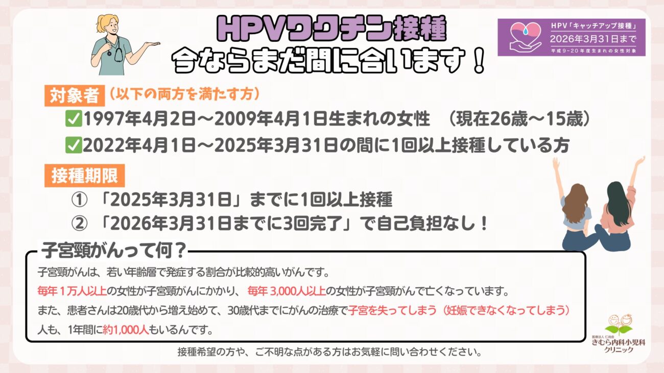 HPV（子宮頸がん）ワクチン キャッチアップ啓発の画像